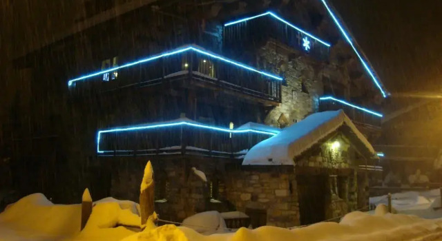 Кровать в общем номере Chalet lAvalin