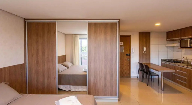 Студия Studio Aconchegante com vista para Piscina. Edifício The Expression - Setor Bueno - TH206