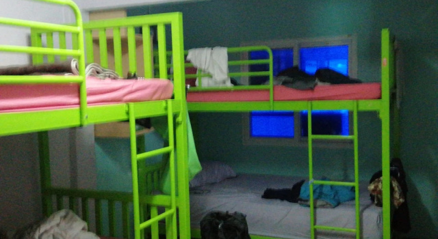 Кровать в общем номере Neverland Hostel