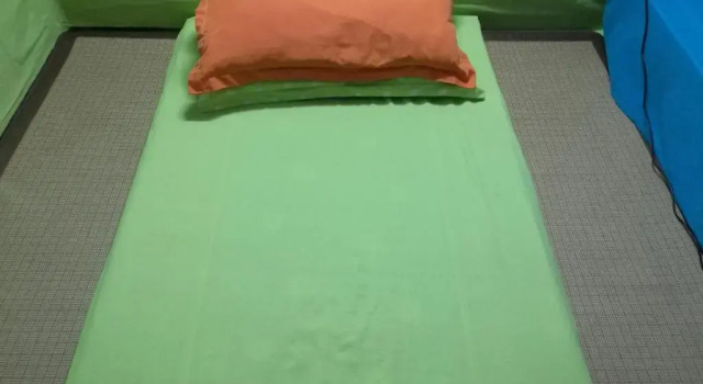 Кровать в общем номере Viradesa Guesthouse