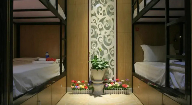 Кровать в общем номере Sen Trang Hotel