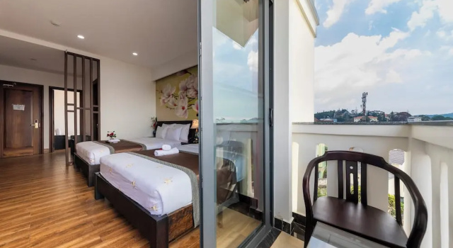 Кровать в общем номере Thanh Loan 2 Da Lat Hotel