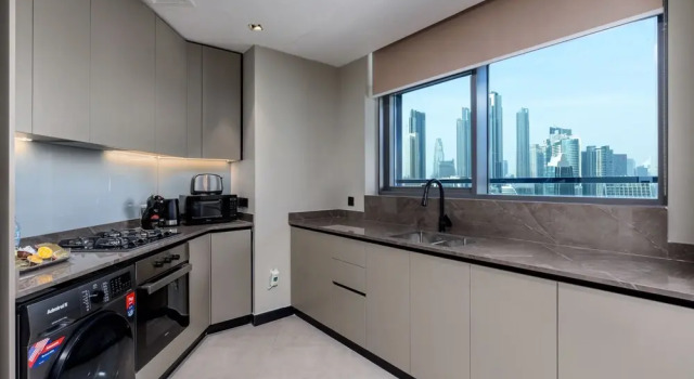 Апартаменты Deluxe с балконом Waves - Top Waterfront 2BR Apartment in Business Bay