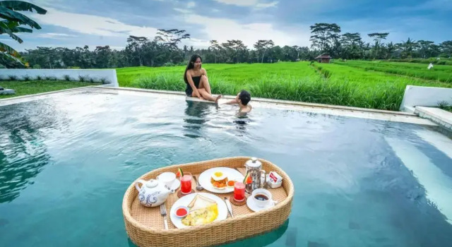 2 BR Villa with open view of rice paddies & sunset, Rezervovat Vila Chaty v Bali, Chalupa