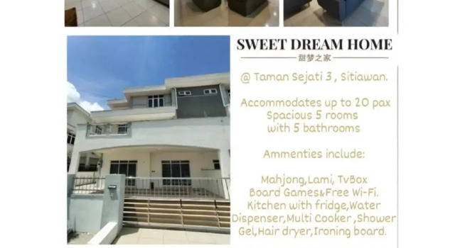 SWEET DREAM HOME 20PAX 3-Storey 5R5B SITIAWAN, Prenota Hotel Sitiawan Perak