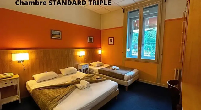 Трёхместный номер Standard Hôtel Terminus - Pizzeria Pizza gogo - salle de sport - face à la gare