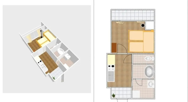 Апартаменты c 1 комнатой Galaxy Apartment