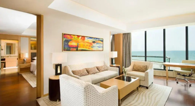 Вилла с террасой с видом на океан Sheraton Yantai Golden Beach Resort