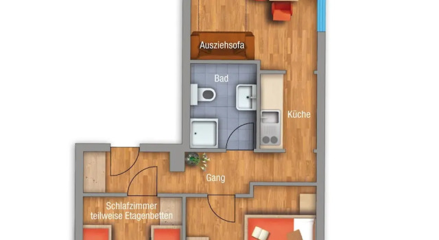 Апартаменты с 2 комнатами Apart Fliana