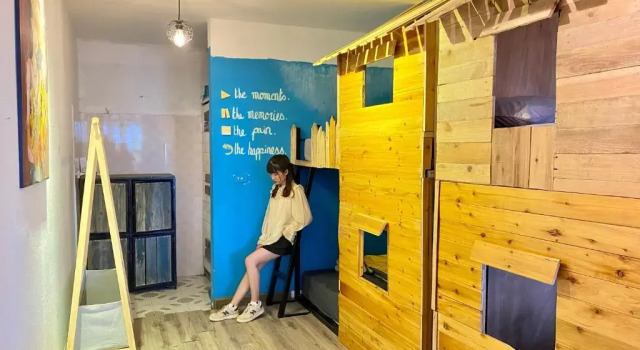 Кровать в общем номере Gạo House & Coffee