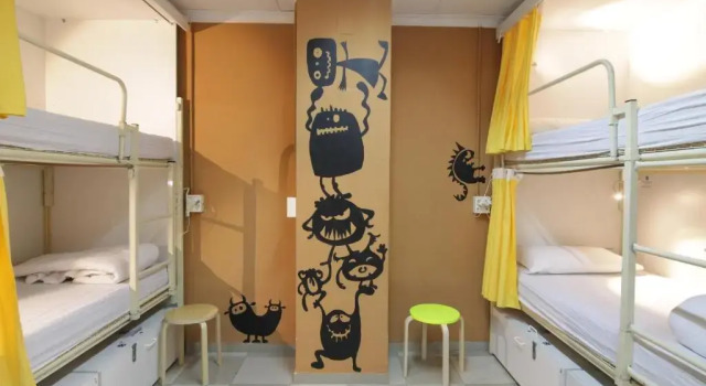 Кровать в общем номере River Hostel