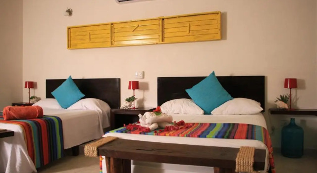 Camera quadrupla Standard con vista sul giardino Hotel Puerto Holbox Beach Front