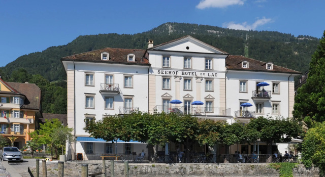 Кровать в общем номере Seehof Hotel Du Lac