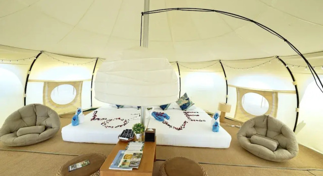 Tenda vista litorale Mad Monkey Hostel Nacpan Beach