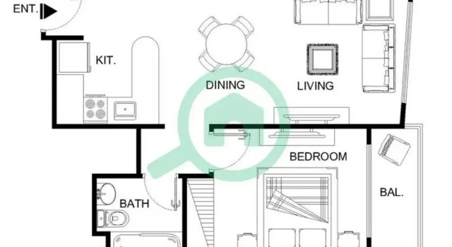 Апартаменты Cozy 1BR Gem in Marina With City Views