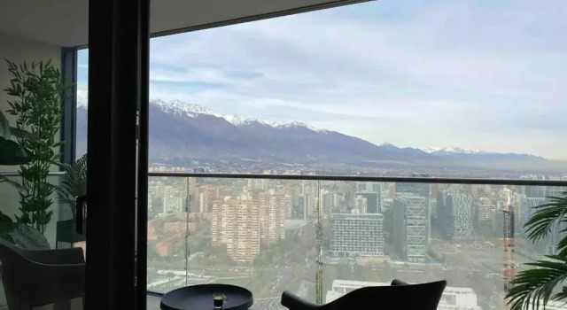 Студия Apartment Increíble En El Piso 38, Las Condes, Al Lado Del Distrito De Lujo, Parques.