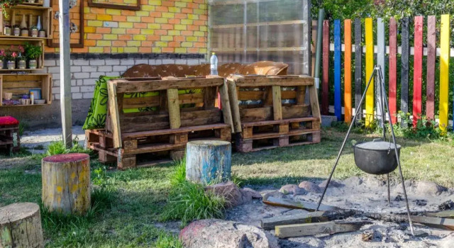 Colourfull fence apartment
