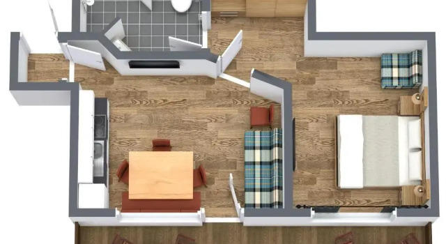 Апартаменты c 1 комнатой с балконом BIRKENHOF premium apart & suites