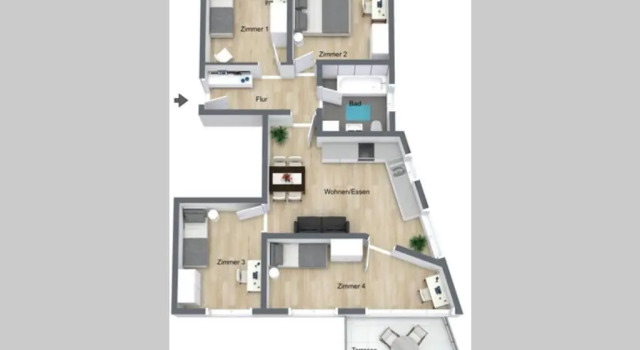 Apartment Bodensee mit 4 Zimmern und Sonnenterrasse