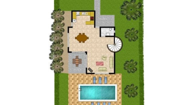 Domek wiejski i balkonem Villa Iliada Large Private Pool Walk to Beach A C Wifi Car Not Required - 2143