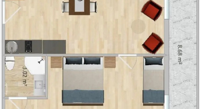Апартаменты c 1 комнатой Appartementhaus Seehof