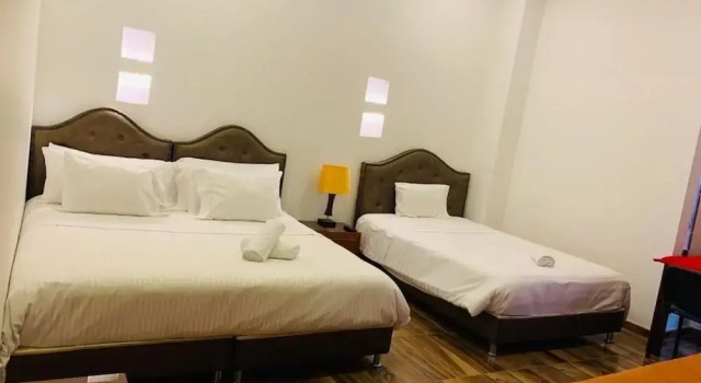 Кровать в общем номере Цокольный этаж с балконом Hotel Puente Piedra