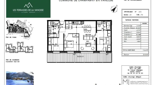 Résidence LES TERRASSES DE LA VANOISE - Appartement EXCLUSIF ! LES TERRASSE 404, Prenota Appartamento Champagny-en-Vanoise 