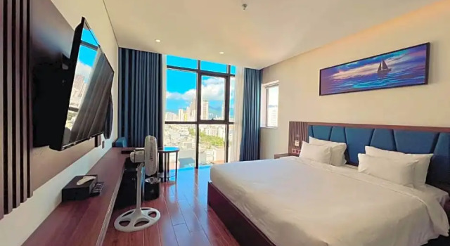 Deluxe kétágyas szoba a tengerre néző kilátással Ruby Star Hotel Da Nang
