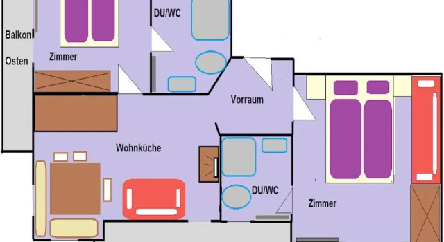 Апартаменты с 2 комнатами с балконом Klara Appartements