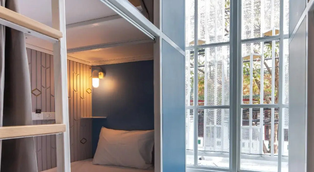 Кровать в общем номере Boxpackers Hostel Phranakorn