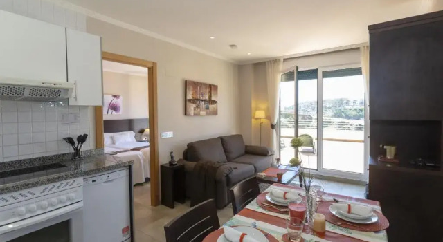 Апартаменты c 1 комнатой с видом на море Apartamentos Turísticos Playa de Tapia