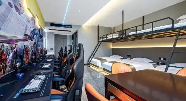 Кровать в общем номере Black Shark E-sports Hotel (Huaihua International Trade City)