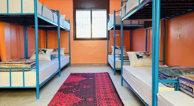 Кровать в общем номере Aourir soul hostel