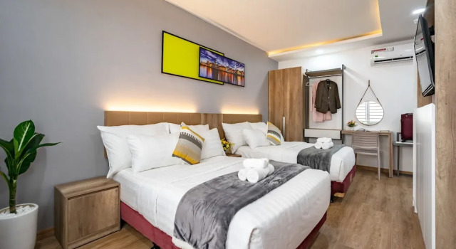 Семейные апартаменты с 2 комнатами с балконом Sens House Nha Trang - The Skyline