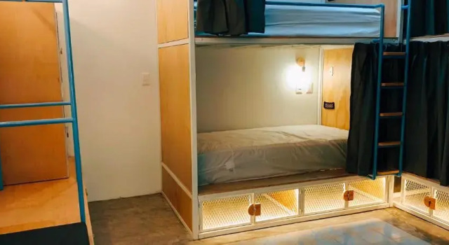 Кровать в общем номере Azul Cielo Hostel