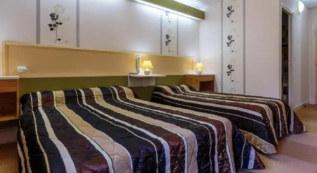 Трёхместный номер Standard Hôtel-Restaurant La Crèche et sa piscine intérieure - Logis Hôtels