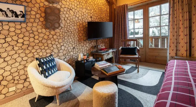 Двухместный номер Deluxe с балконом Megève Bois - Relais & Châteaux