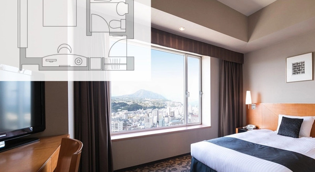 Одноместный номер Deluxe Hotel Nikko Oita Oasis Tower