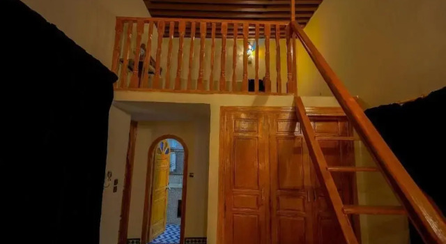 O podwyższonym standardzie trzyosobowy pokój 1 sypialnia z widokiem na dziedziniec Riad Sahraui