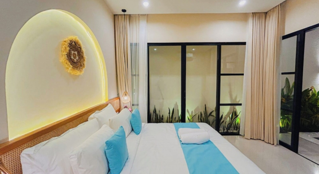 Beachside Luxury 2BR Mediterranean Sanur, Rezervovat Vila Chaty v Bali, Chalupa
