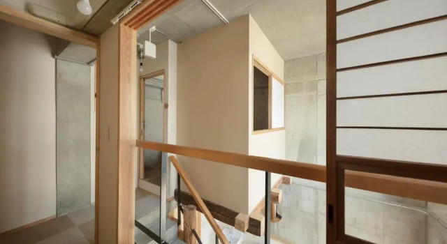 Кровать в общем номере Sai no Tsuno Guest House
