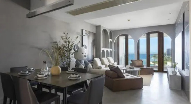Семейный люкс с 3 комнатами с частичным видом на море Sanya Banshan No.1 Seaview Bungalow Villa (Dadonghai Yacht Marina)