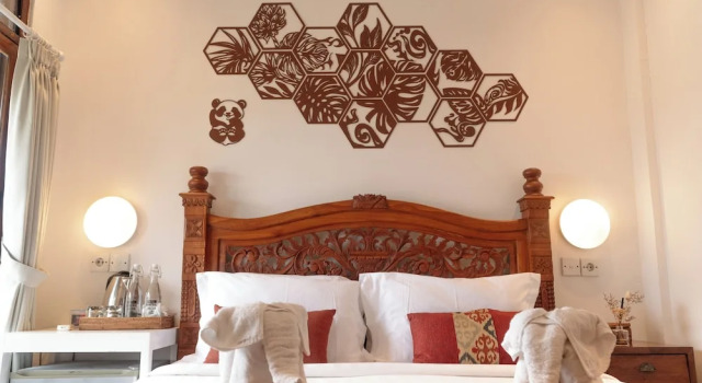 Standard Doppel Zimmer 1 Schlafzimmer mit Balkon und mit Gartenblick Amed Cafe & Hotel Kebun Wayan