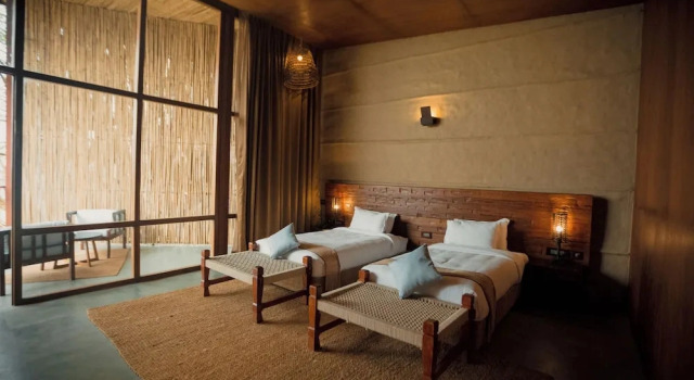 Habitación doble De lujo con vista al jardín Sanctuary - Chitwan National Park , Nepal
