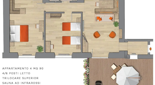 Апартаменты Superior с 2 комнатами Residence Langes
