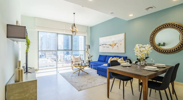 Апартаменты Deluxe с балконом Downtown Charming Condo Close to Dubai Mall