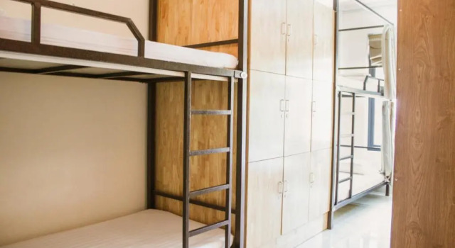 Кровать в общем номере Bong Hostel Ha Giang loop