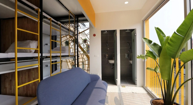 Кровать в общем номере Hanoi Banana Hostel