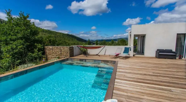 Villa Blanche, Contemporary, Cathars, Couiza, Carcassonne, Book Villa Hoteller i Corbières med pool, Swimmingpool