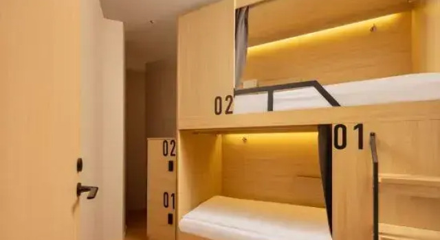 Кровать в общем номере Captain No. 5 Youth Hotel, No. 128 Xinzhu Road, Minhang District, Shanghai